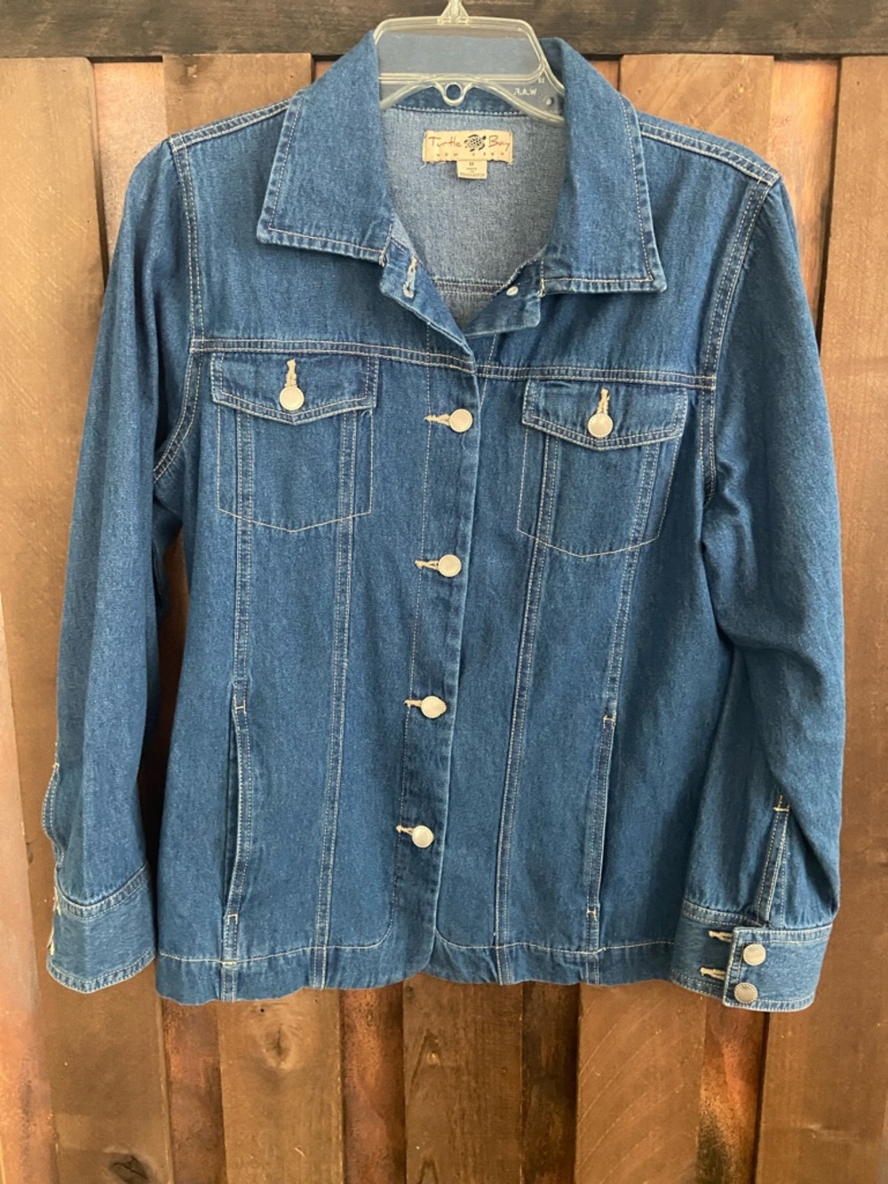 Turtle Bay Classic Blue Denim Jacket with Button Front 100% cotton